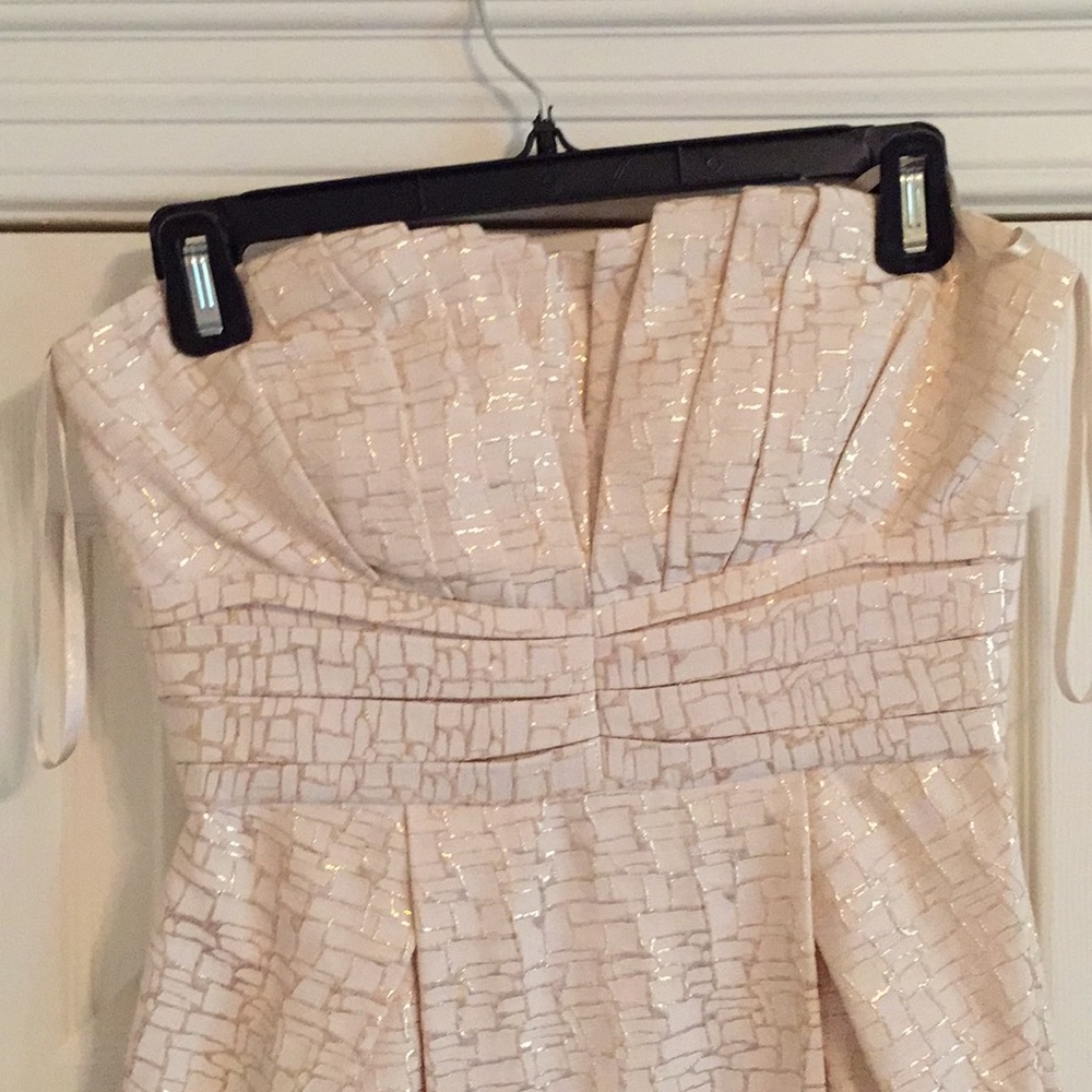 Max and Cleo  gold jacquard cocktail dress